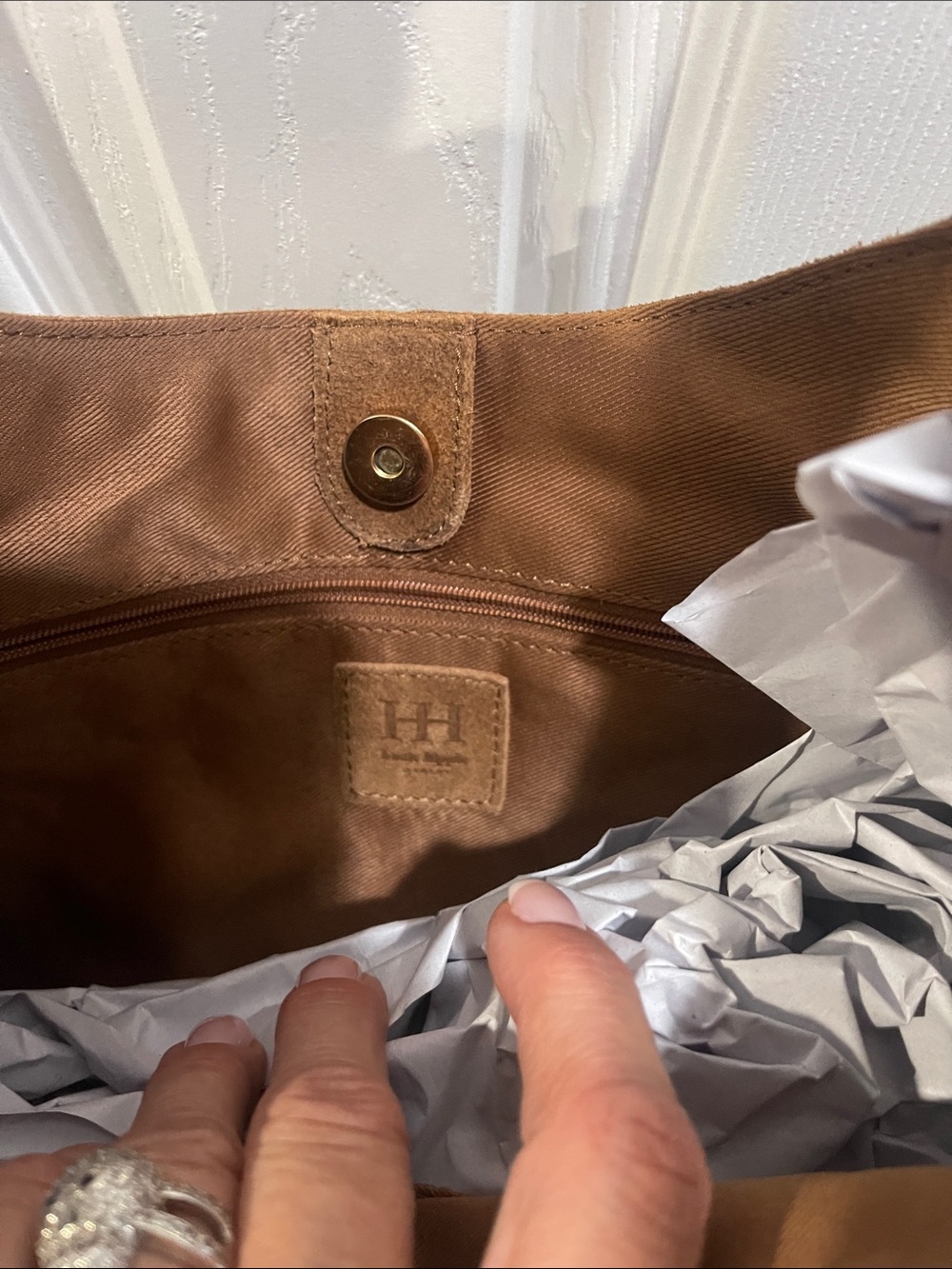 Haute Hippie Suede Fringe Hobo Bag in Brown new with tags - Picture 11 of 12